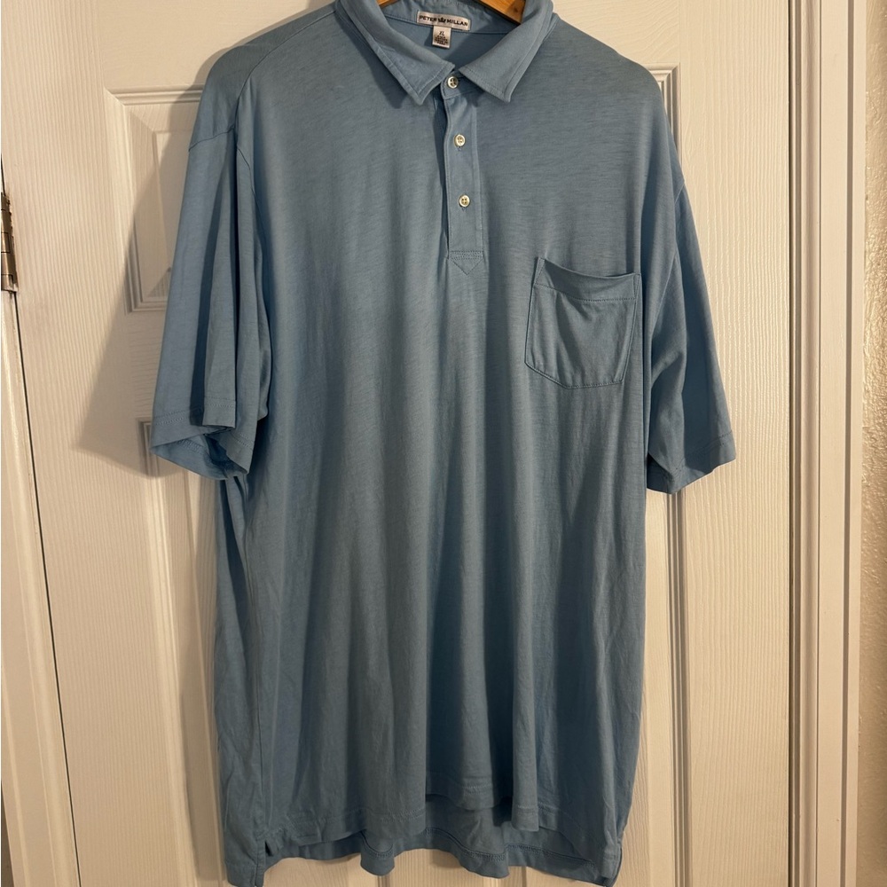 Peter Millar myopia Hunt club Light Blue Polo Shirt with Chest Pocket